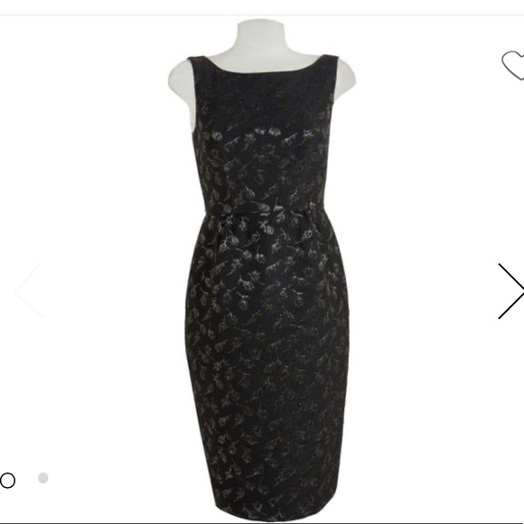 St. John Dresses & Skirts - St. John Crepe Metallic Jacquard Bateau Neck Dress